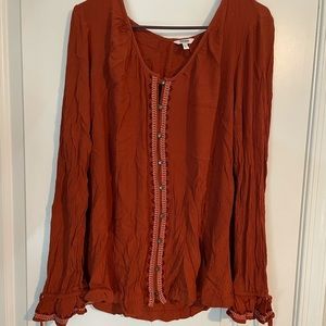 Burnt orange fall blouse